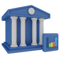 ícone de renderização 3d de taxa bancária png