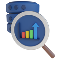 analyse de base de données icône de rendu 3d png