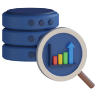 analyse de base de données icône de rendu 3d png