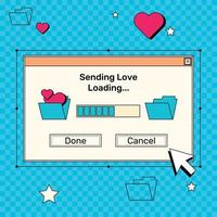Retro style pop up window vector