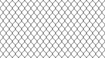 Steel wire chain link fence seamless pattern. Metal lattice with rhombus, diamond shape silhouette. Grid fence background. Prison wire mesh seamless texture. Vector illustration on white background