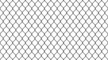 Steel wire chain link fence seamless pattern. Metal lattice with rhombus, diamond shape silhouette. Grid fence background. Prison wire mesh seamless texture. Vector illustration on white background