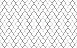 Steel wire chain link fence seamless pattern. Metal lattice with rhombus, diamond shape silhouette. Grid fence background. Prison wire mesh seamless texture. Vector illustration on white background
