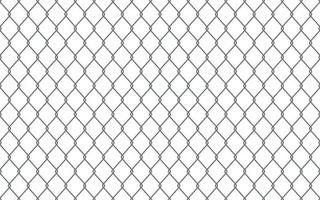 Steel wire chain link fence seamless pattern. Metal lattice with rhombus, diamond shape silhouette. Grid fence background. Prison wire mesh seamless texture. Vector illustration on white background