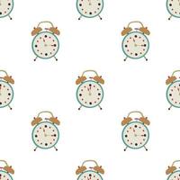 alarm clock vector seamless pattern