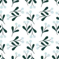 Cute mistletoe. Winter floral festival seamless pattern. vector