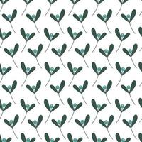 Beautiful botanical floral seamless pattern with mistletoe. Winter festival background. vector