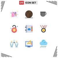 Set of 9 Modern UI Icons Symbols Signs for book robbery recreation financial basic Editable Vector Design Elements