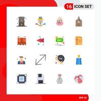 conjunto de 16 iconos de interfaz de usuario modernos signos de símbolos para el diseño de productos de seguridad precio primavera paquete editable de elementos de diseño de vectores creativos