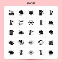 conjunto de iconos de clima sólido 25 diseño de estilo de glifo vectorial conjunto de iconos negros diseño de ideas de negocios web y móvil ilustración vectorial vector