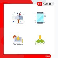 4 iconos creativos, signos y símbolos modernos de caja, experimento, tecnología posterior al teléfono, elementos de diseño vectorial editables vector