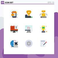 Stock Vector Icon Pack of 9 Line Signs and Symbols for mobile font goblet typography screen Editable Vector Design Elements