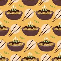 Korean food seamless pattern with chopsticks vector