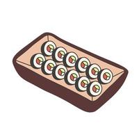 conjunto de sushi ilustración de vector de comida asiática simple