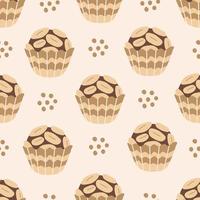 Chocolate candy food seamless pattern vector