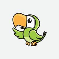 ilustración de diseño gráfico de pájaro lindo, mascota de pájaro de dibujos animados. una mascota de pájaro amigable, ilustración de pájaro vector