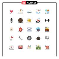 Modern Set of 25 Flat Colors Pictograph of document network bathroom mlm business Editable Vector Design Elements
