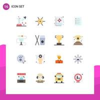 Pack of 16 Modern Flat Colors Signs and Symbols for Web Print Media such as page file chart check target Editable Pack of Creative Vector Design Elements