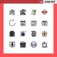 Universal Icon Symbols Group of 16 Modern Flat Color Filled Lines of holidays egg time easter egg human Editable Creative Vector Design Elements