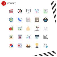 25 Universal Flat Colors Set for Web and Mobile Applications print ruler display measure cloud network Editable Vector Design Elements