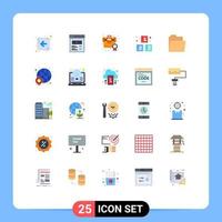 Universal Icon Symbols Group of 25 Modern Flat Colors of folder school business preschool abc Editable Vector Design Elements