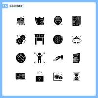 16 Creative Icons Modern Signs and Symbols of page data secure learning library Editable Vector Design Elements