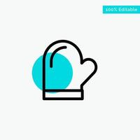 Glove Potholder Gloves Kitchen Oven turquoise highlight circle point Vector icon