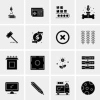 16 iconos universales de negocios vector ilustración de icono creativo para usar en proyectos relacionados con la web y dispositivos móviles