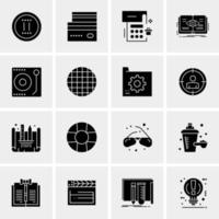 16 iconos de negocios universales vector ilustración de icono creativo para usar en proyectos relacionados con la web y dispositivos móviles