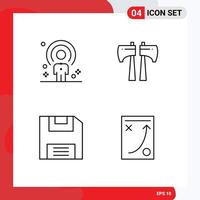 4 Line concept for Websites Mobile and Apps customer floppy person canada diagram Editable Vector Design Elements