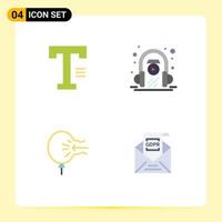 4 Thematic Vector Flat Icons and Editable Symbols of type balloon word learning relief Editable Vector Design Elements