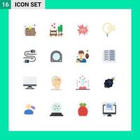 16 Universal Flat Colors Set for Web and Mobile Applications stress blow tree balloon new Editable Pack of Creative Vector Design Elements