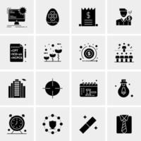 16 iconos universales de negocios vector ilustración de icono creativo para usar en proyectos relacionados con la web y dispositivos móviles