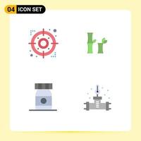 4 User Interface Flat Icon Pack of modern Signs and Symbols of arrow medicine focus chinese plumber Editable Vector Design Elements