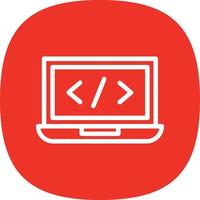 Laptop Code Vector Icon Design