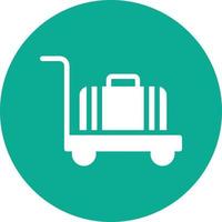 Luggage Cart Vector Icon Design