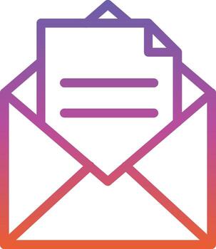 Envelope Open Text Vector Icon Design