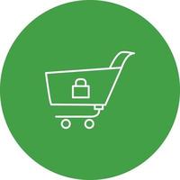 Unique Locked Cart Vector Icon