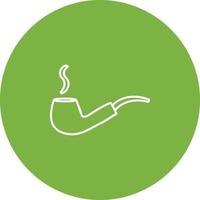 Unique Lit Smoking Pipe Vector Icon