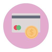 ilustración de vector de tarjeta de crédito en un fondo. símbolos de calidad premium. iconos vectoriales para concepto y diseño gráfico.
