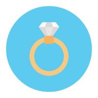 ilustración de vector de anillo de diamante en un fondo. símbolos de calidad premium. iconos vectoriales para concepto y diseño gráfico.