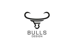 logotipo de letra f, logotipo de toro, logotipo de toro de cabeza, elemento de plantilla de diseño de logotipo de monograma vector