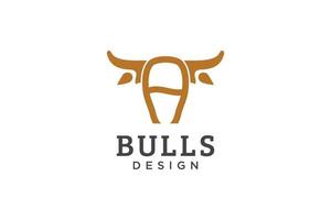 Letter A logo, Bull logo,head bull logo, monogram Logo Design Template Element vector