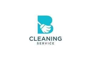 letra b para limpieza mantenimiento de servicio limpio para detalles de automóviles, plantilla de vector de icono de logotipo de casas.