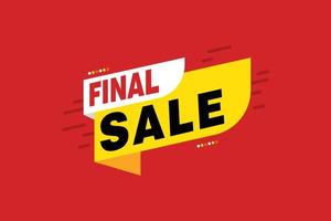 Final Sale banner, poster background. Big sale, special offer, discounts, Vector illustration