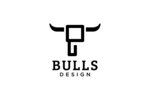 Letter P logo, Bull logo,head bull logo, monogram Logo Design Template Element vector