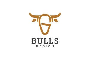 Letter G logo, Bull logo,head bull logo, monogram Logo Design Template Element vector
