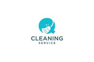 Letter Q for cleaning clean service Maintenance for car detailing, homes logo icon vector template.