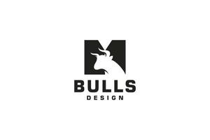 Letter M logo, Bull logo,head bull logo, monogram Logo Design Template Element vector