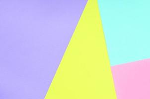 Texture background of fashion pastel colors. Pink, violet, yellow and blue geometric pattern papers. minimal abstract photo